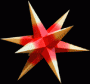 Stern klein - Rot mit gelben Spitzen