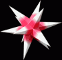Stern klein - Rot mit weißen Spitzen 16 cm