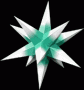 Stern klein -  Grün mit weißen Spitzen 16 cm