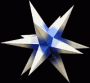 Stern klein - Blau mit weißen Spitzen 16 cm