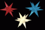 Sterne klein 3er Set- Rot/Gelb/Blau 16 cm