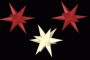 Sterne klein 3er Set- Rot/Gelb/Rot 16 cm