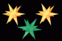 Sterne klein 3er Set- Orange/Gelb/Grün 16 cm
