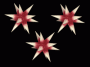 Sterne klein 3er Set- Rot mit gelben Spitzen 16 cm