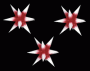 Sterne klein 3er Set-Rot mit weißen Spitzen 16 cm