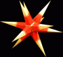 Stern Groß - Rot mit gelben Spitzen 55 cm